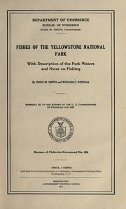 Cover of: Fishes of the Yellowstone national park by Hugh M. Smith