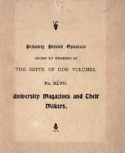 University magazines and their makers by H. C. Marillier
