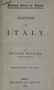 Cover of: History of Italy by William Hunt