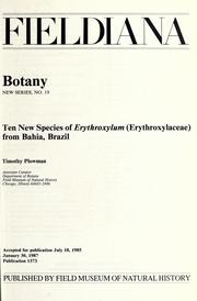Cover of: Ten new species of Erythroxylum (Erythroxylaceae) from Bahia, Brazil