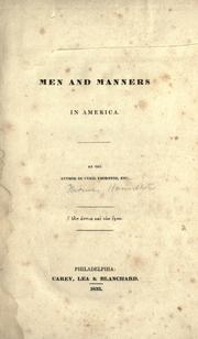 Men and manners in America by Thomas Hamilton
