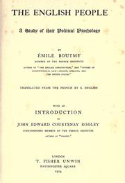 Cover of: The English people by Emile Gaston Boutmy