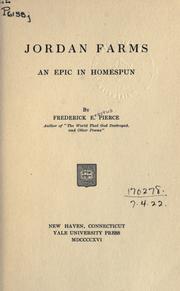 Cover of: Jordan farms by Pierce, F. E.