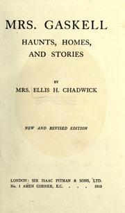 Cover of: Mrs. Gaskell by Chadwick, Ellis H. Mrs.