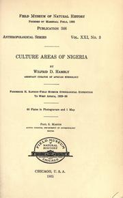 Cover of: Culture areas of Nigeria by Wilfrid Dyson Hambly