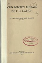 Cover of: Lord Roberts' message to the nation