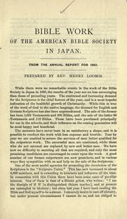 Bible work of the American Bible Society in Japan .. by H. Loomis