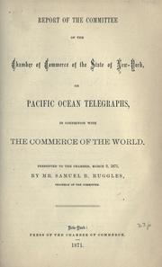 Cover of: Report of the committee of the Chamber of Commerce of the State of New-York by New York Chamber of Commerce.