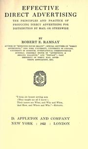 Cover of: Effective direct advertising by Robert E. Ramsay