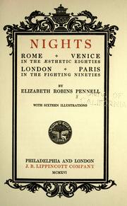 Cover of: Nights: Rome, Venice, in the aesthetic eighties by Elizabeth Robins Pennell