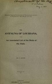 Cover of: The avifauna of Louisiana by George E. Beyer