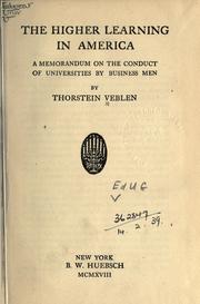 Cover of: The higher learning in America by Thorstein Veblen