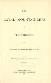 Cover of: loyal mountaineers of Tennessee