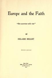 Cover of: Europe and the faith. by Hilaire Belloc