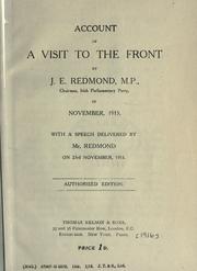 Cover of: Account of a visit to the front by Redmond, John Edward