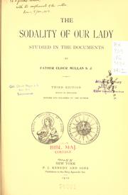 Cover of: Sodality of Our Lady: studied in the documents