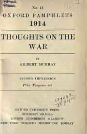 Cover of: Thoughts on the war.