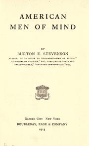 Cover of: American men of mind.