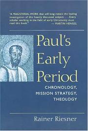 Cover of: Paul's early period by Rainer Riesner