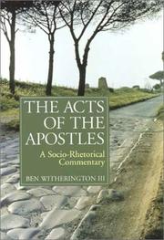 Cover of: The Acts of the Apostles : A Socio-Rhetorical Commentary