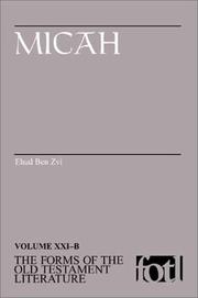 Cover of: Micah: Volume XXIB (Forms of the Old Testament Literature Series)