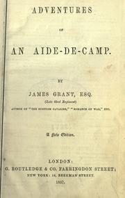 Cover of: Adventures of an aide-de-camp.