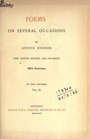 Cover of: Poems on several occasions.