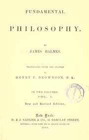 Cover of: Fundamental philosophy