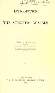 Cover of: Introduction to the synoptic Gospels.