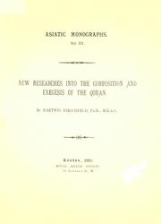 Cover of: New researches into the composition and exegesis of the Qoran