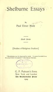 Cover of: Shelburne essays by More, Paul Elmer