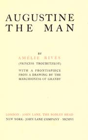 Cover of: Augustine the man by Amélie Rives