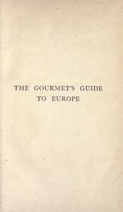 Cover of: The gourmet's guide to Europe