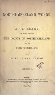 Northumberland words by Richard Oliver Heslop