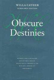 Obscure destinies by Willa Cather