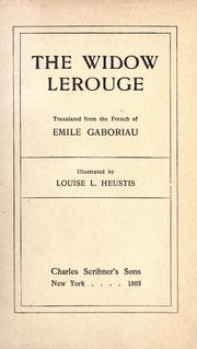 Cover of: widow Lerouge