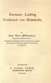 Cover of: Hermann Ludwig Ferdinand von Helmholtz