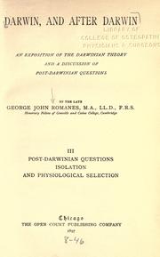 Cover of: Darwin and after Darwin by George John Romanes