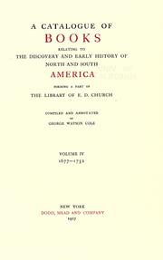 Cover of: A catalogue of books relating to the discovery and early history of North and South America by Church, Elihu Dwight