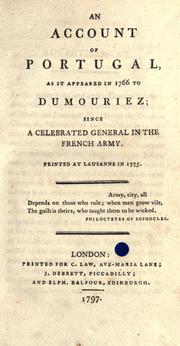 Cover of: An account of Portugal: as it appeared in 1766 to Dumourie