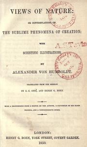 Cover of: Views of nature by Alexander von Humboldt