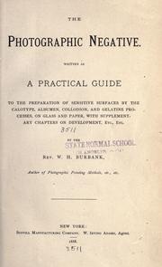 Cover of: The photographic negative
