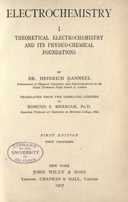 Cover of: Electrochemistry. by H. Danneel