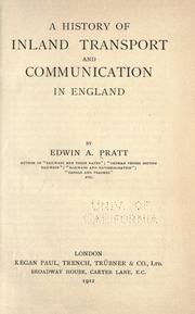Cover of: A history of inland transport and communication in England
