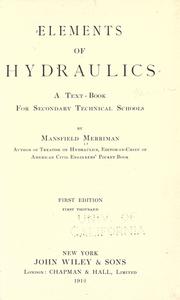 Cover of: Elements of hydraulics: a text-book for secondary technical schools