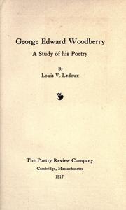 Cover of: George Edward Woodberry by Louis V. Ledoux