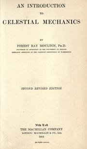 Cover of: An introduction to celestial mechanics by Forest Ray Moulton
