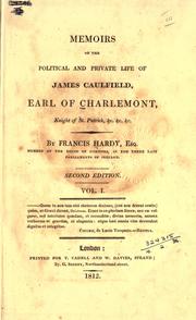 Cover of: Memoirs of the political and private life of James Caulfield, Earl of Charlemont, Knight of St. Patrick.