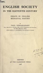 Cover of: English society in the eleventh century: essays in English mediaeval history.