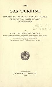 Cover of: The gas turbine by Henry Harrison Suplee